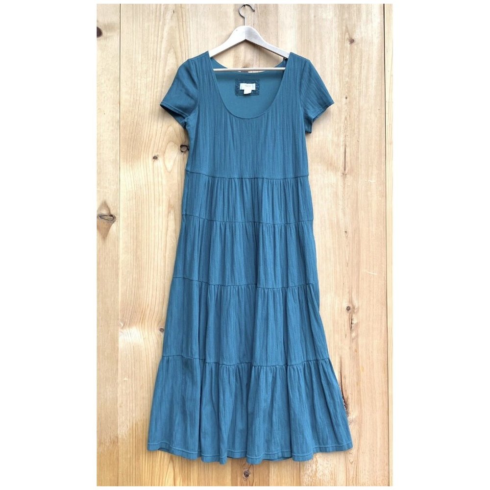 Maeve Teal Tiered Midi Dress